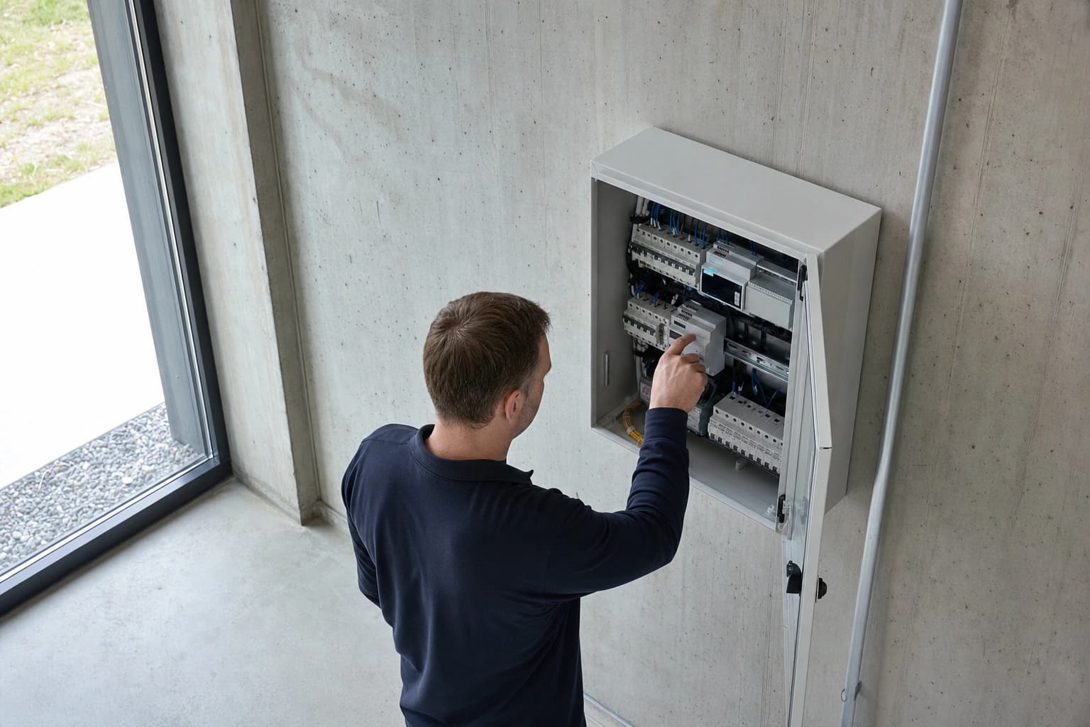 Power distribution cabinet with a load management module in a depot